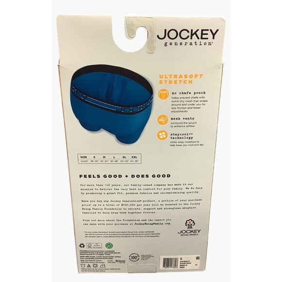 3pk Jockey Generation Men's No Chafe Pouch Boxer Briefs Small Waist 28"-30" - Picture 2 of 4